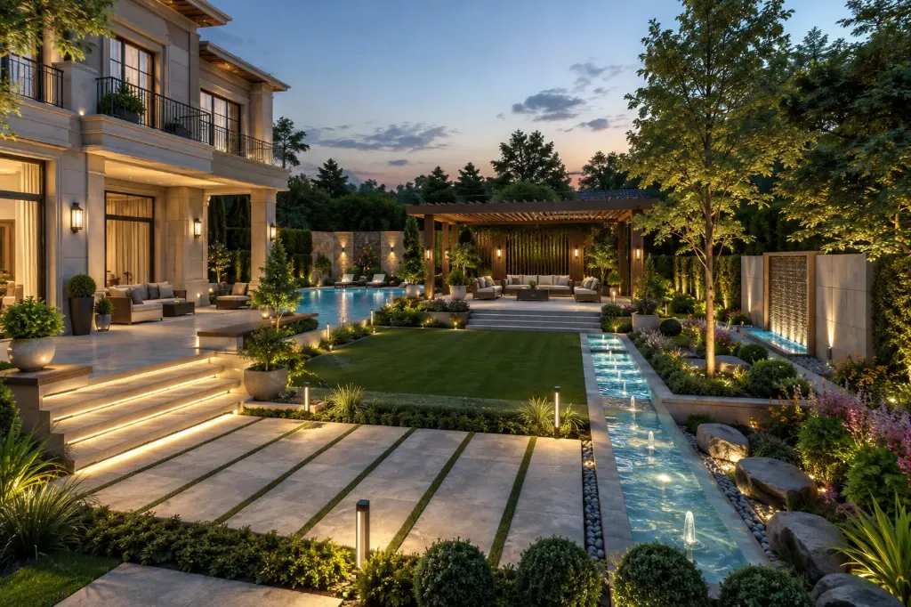 تصميم لاندسكيب ومناظر طبيعية ثري دي (3D Landscape) للحدائق وفناء الفيلا